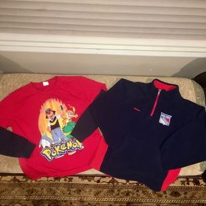 Lot of 2 Boys Long Sleeve Tops/Pokémon & Reebok